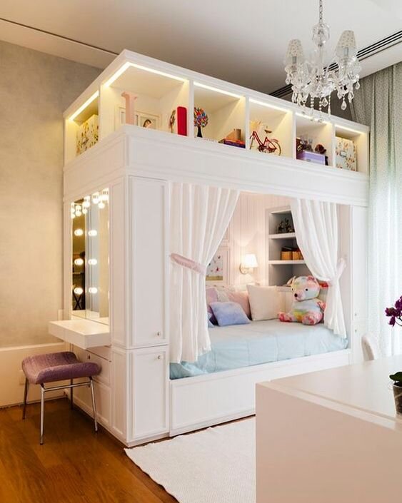 تخت طاقچه توکار اتاق دخترانه 2020